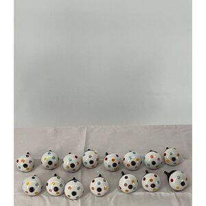 Set Of 16 Multicolor Polka Dot Ceramic Drawer Knobs